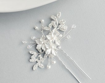 Bridal Hair Comb, Rhinestone Hair Piece, Wedding Hair Pin, Pearl Hair Accessory, Hair Jewelry