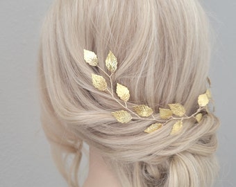 Leaf Hair Vine, Gold Wedding Hair Piece, Bridal Hair Comb, Gold Wedding Hair Accessory, Bridal Hair Clip, Gold Leaves