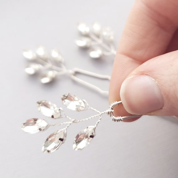 10 Strass-Haarnadeln Mit Blatt-Design – Elegante Haarspangen Für Hochzeit, Ball & Festliche Anlässe