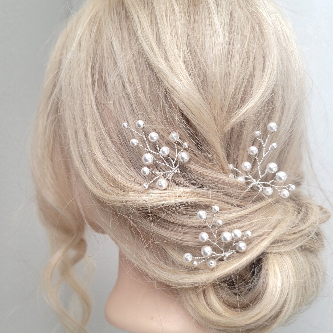 Pearl Wedding Hair Comb Bridal Hair Pin Beaded Hair Piece Etsy