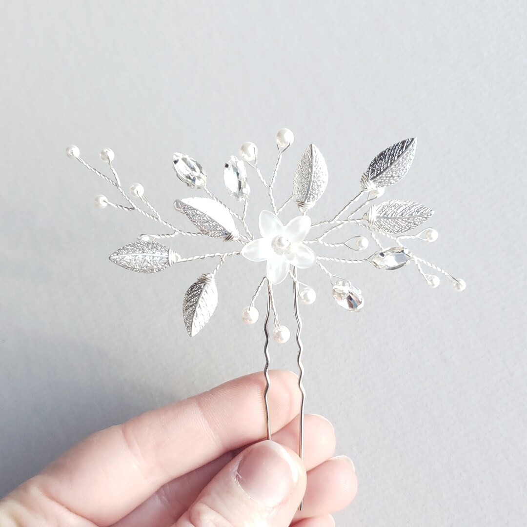 Bride Comb Pin Silver Bridal Hair Comb, Bridal Hair Accessory, Wedding Hair Pin ...