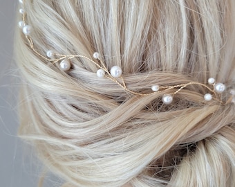 Pearl Wedding Hair Piece, Beaded Hair Vine, Bridal Comb, Bridal Headband, Wedding Headpiece, Bridal Hair Accessory