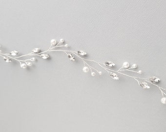 Rhinestone Bridal Hair Vine, Wedding Hair Piece, Bridal Hair Wreath, Wedding Headband, Bridal Tiara