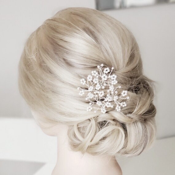 Baby S Breath Hair Pieces Bridal Hair Pins Pearl Hair Etsy