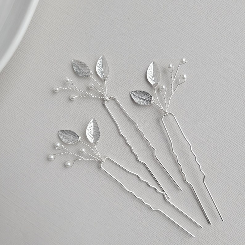 Gold Hair Pins Leaf Hair Piece Wedding Hair Comb Silver Etsy