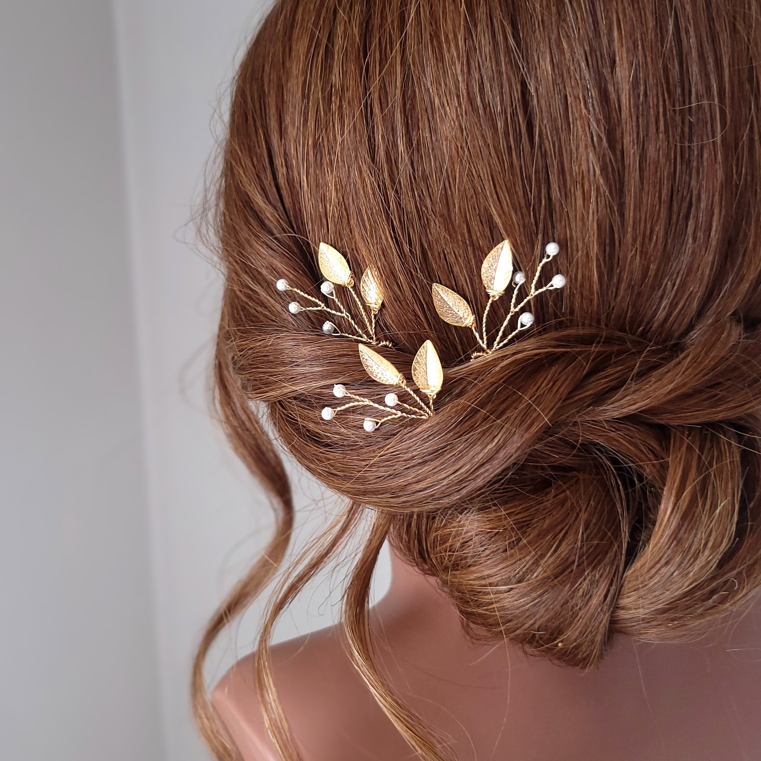 Bride Comb Pin Rose Gold Hair Comb, Wedding Hair Pins, Bridal Hair Piece, Wedding Hair ...