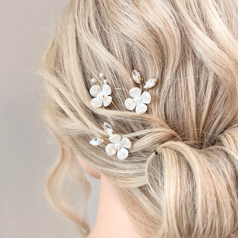 Flower Hairpiece, Bridal Hair Pins, Wedding Hair Comb, Flower Hair Clip, Wedding hair Accessory image 7