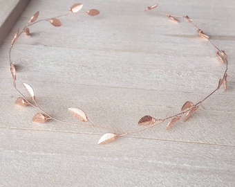 Rose Gold Hair Vine, Wedding Hair vine, Leaf Vine, Bridal Hairpiece, Rose Gold Tiara, Wedding Headpiece, Boho Wedding