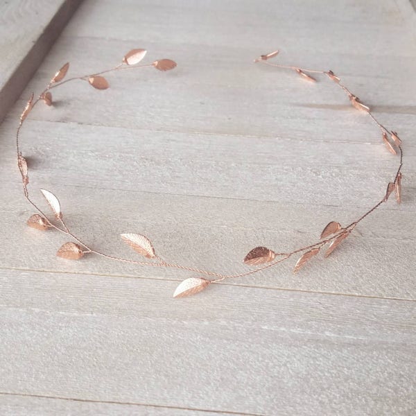 Rose Gold Hair Vine, Wedding Hair vine, Leaf Vine, Bridal Hairpiece, Rose Gold Tiara, Wedding Headpiece, Boho Wedding