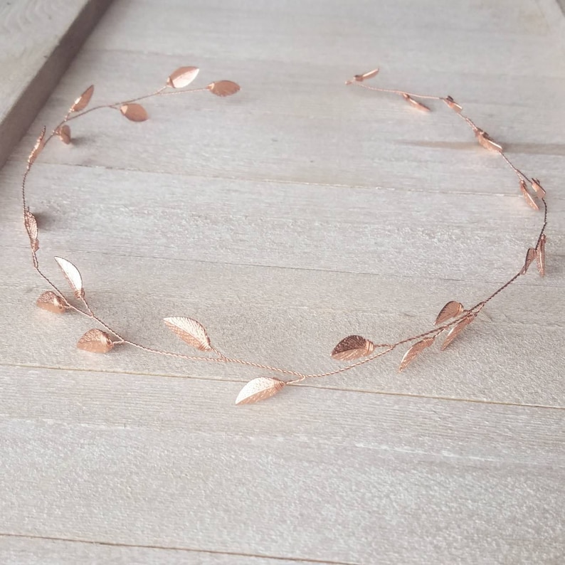 Wedding Hair vine Rose Gold Hair Vine Boho Wedding Rose Gold Tiara Wedding Headpiece Leaf Vine Bridal Hairpiece