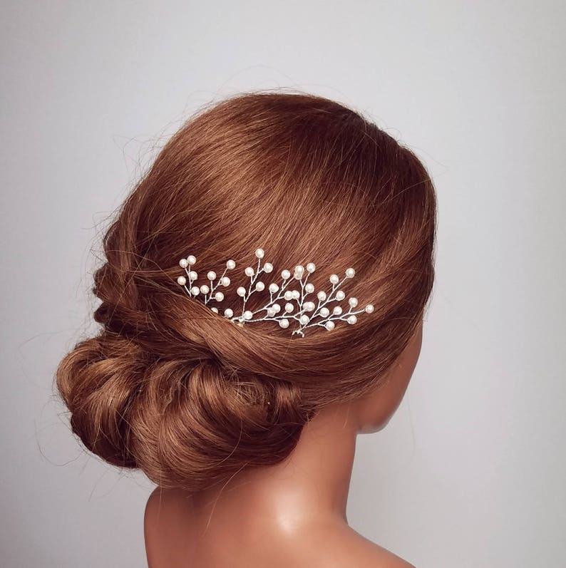 Baby's Breath Wedding Hair Piece Pearl Bridal Hair Vine Etsy
