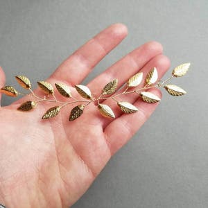 Gold Wedding Hair Vine, Gold Hair Piece, Leaf Hair Comb, Bridal Hair Vine, Wedding Hair Piece, Bridal Hair Vine, Wedding Headpiece image 4