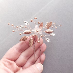 Wedding Hair Comb, Rose Gold Hair Piece, Rose Gold Hair Comb, Bridal Hairpiece, Wedding Hair Vine, Bridal Hair Vine, Wedding Headpiece