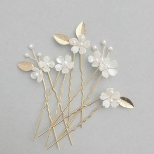 Gold Flower Hair Pins, Wedding Hair Comb, Bridal Hair Piece, Floral Hair Accessory, Bridal Hair Clip