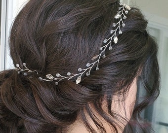 Wedding Hair Vine, Bridal Hair Vine, Rhinestone Tiara, Crystal Tiara, Bridal Tiara, Hair Wreath, Boho Wedding