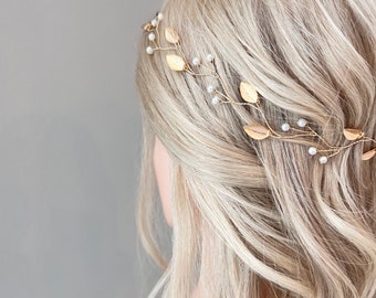 Golf Leaf Hair Vine, Wedding Hairpiece, Fall Wedding, Bridal  display picture 2
