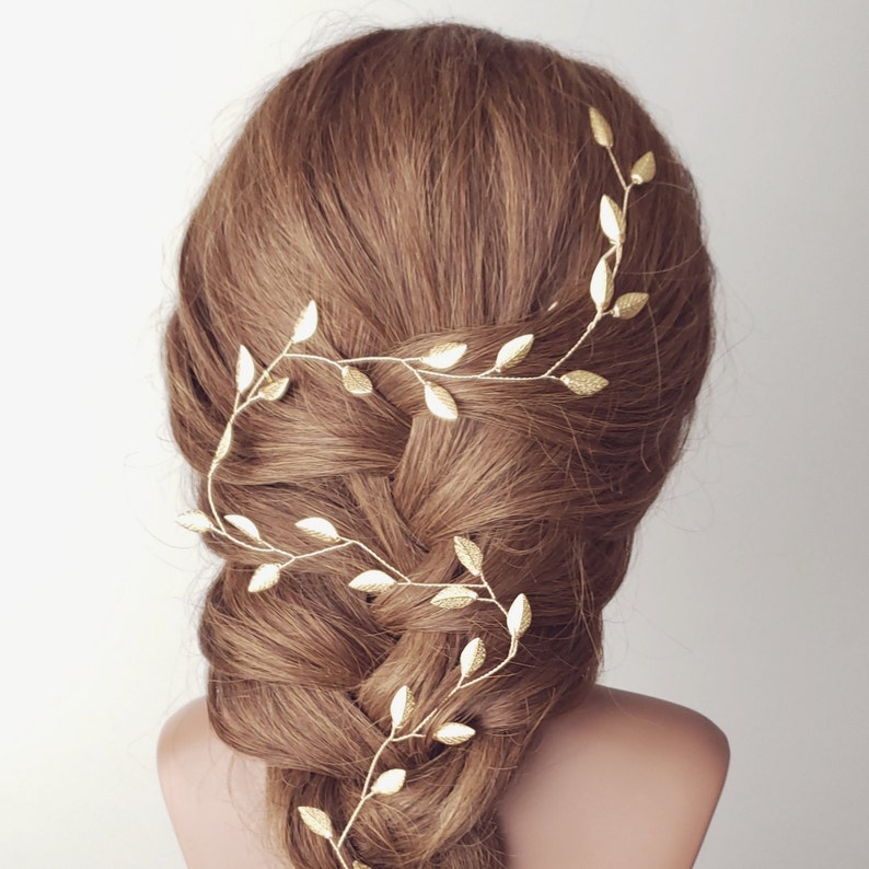 Wedding Hair vine Rose Gold Hair Vine Boho Wedding Rose Gold Tiara Wedding Headpiece Leaf Vine Bridal Hairpiece