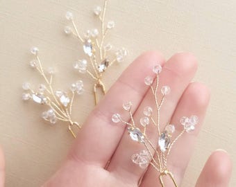 Bridal Hair Piece, Wedding Hair Vine, Gold Hair Pins, Vine Hair Pins, Bridal Hair Comb, Wedding Head piece, Gold Hairpiece, Bridal Accessory