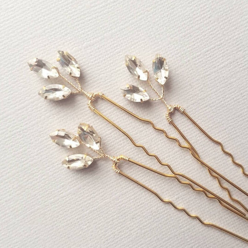 Bridal Hair Comb Rhinestone Hair Pins Bridal Hair Vine Leaf Etsy