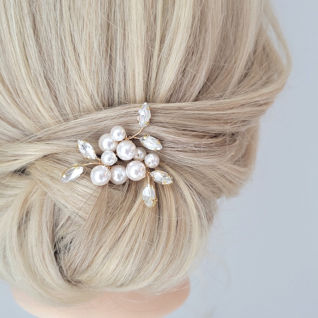 Bride Comb Pin Pearl Bridal Hair Comb, Wedding Hair Pin, Beaded Pearl Headpiece ...