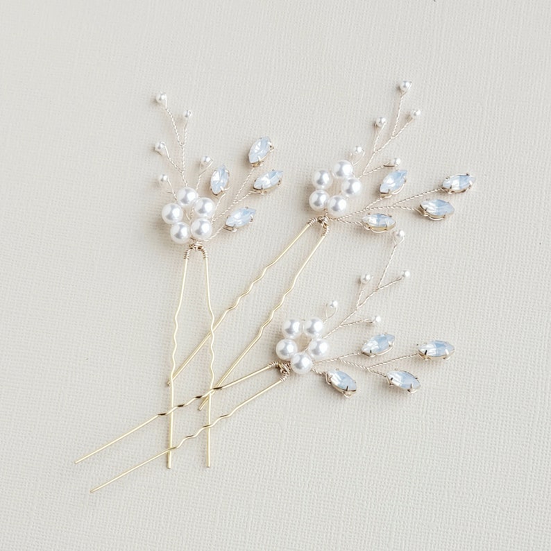 Opal Hair Accessory, Opal Hair Comb, Bridal Hair Piece, Wedding Hair Pins, Bridal Hair Piece, Wedding Hair Comb, Bridal Hair Vine, Hair Vine image 6