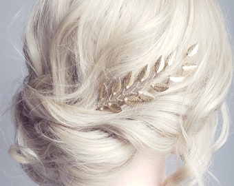 Bridal Hair Vine, Gold Leaf Hair Comb, Gold Hair Vine, Bridal Hairpiece, Wedding Hair piece, Gold Leaf Hair Vine, Bridal Hair piece