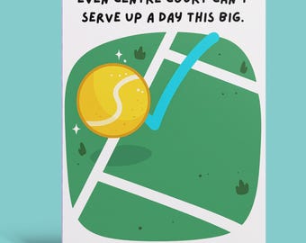Wimbledon Birthday Card – Funny Tennis Birthday Card for Him or Her – July Birthday – Tennis Lover Greeting Card – Centre Court  – A5 Size