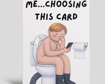 Funny Modern Toilet Card - A5 Premium Greeting Card, Humorous Bathroom Gift, Unique Birthday Card, Eco-Friendly, Personalised, Any Occasion.