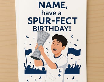 Tottenham Birthday Card Son Heung-min Spurs Europa League A5 Card. Personalised Football Birthday Card Tottenham Hotspur Fan FREE DELIVERY!