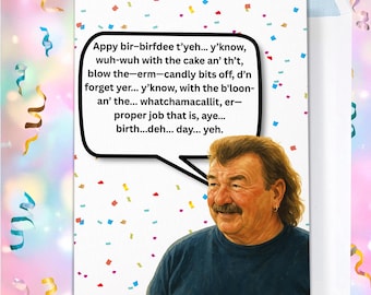 Funny Gerald Birthday Card – Clarkson's Farm Inspired – Mumbling Happy Birthday – A5 Greeting Card with Free Envelope
