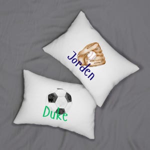 Personalized Kids Pillow Custom Name and Characters Pillow Gift for Boys Nursery Decor Kids Bedding Personalized gifts for Sports kids boys