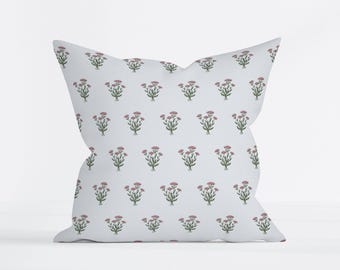 Vintage Pink Floral Pillow Cover, Classic French Bedroom Decor