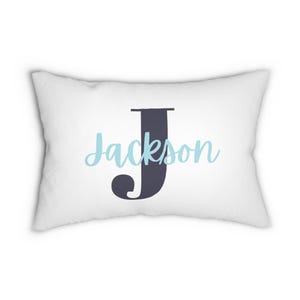 Custom Monogram Throw Pillow: Personalized Nursery & Kids Room Decor