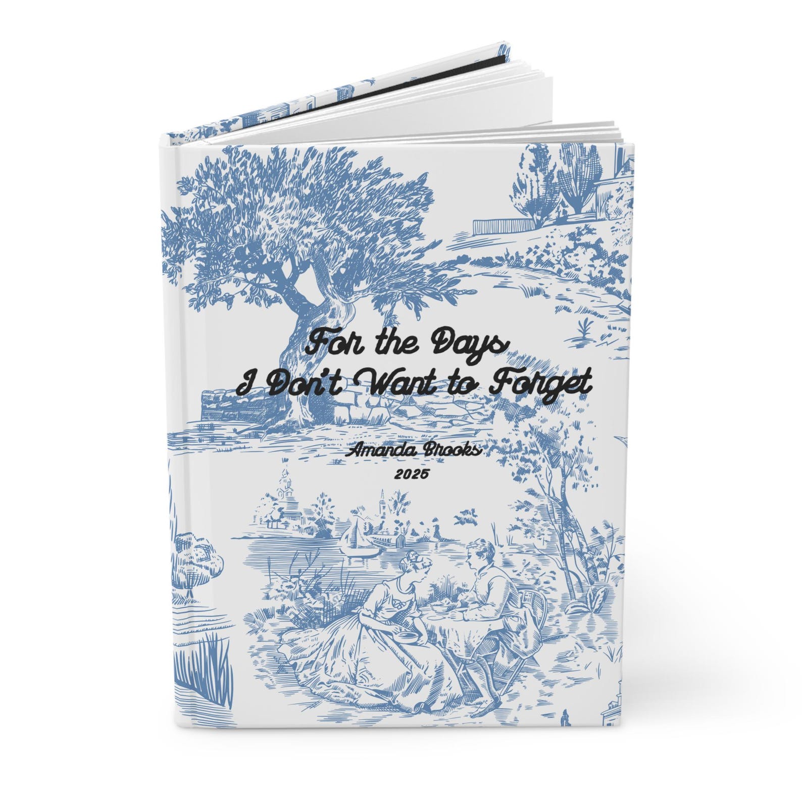 Personalized Journal, French Blue Toile Notebook, Custom Color Diary ...