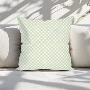 Green Check Throw Pillowcase Green Gingham Throw Cushion Vintage Farmhouse Cottagecore Home Decor Dorm Room Bedding Fall Autumn Home Decor