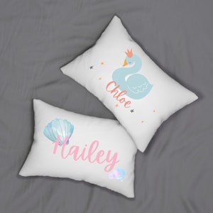 Personalized Kids Pillow Custom Name and Character Lumbar Pillow Personalized Gift for Girls Nursery Toddler Girls Room Decor