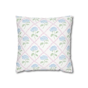 Federa per cuscino con ortensia, cuscino con fiori francesi rosa e blu, cuscino con fiori vintage, decorazione per la cameretta dei bambini, per bambine