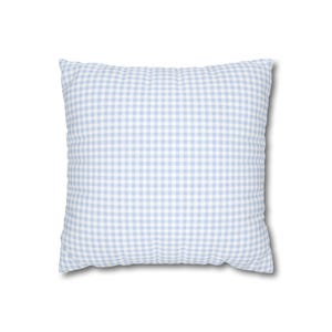 Blue Gingham Throw Pillowcase Light Blue Gingham Checkered Pillow Cover Pastel Spring Home Decor Farmhouse Cottagecore Decor Nursery Cushion