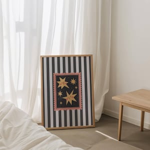 Vintage Stripe Wall Art - Kinderzimmer Dekoration, Eklektische Galeriewand
