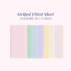 Sábana bajera ajustable individual a rayas, ropa de cama estilo preppy, sábana individual en tonos pastel suaves, decoración para dormitorios infantiles y juveniles, ropa de cama estilo cottagecore.