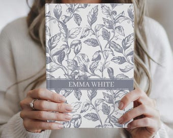 Personalized Floral Journal Custom Notebook Personalized Diary Gratitude Diary 2025 Journal Bridesmaid Gift Seasonal Custom Gift Xmas Gift