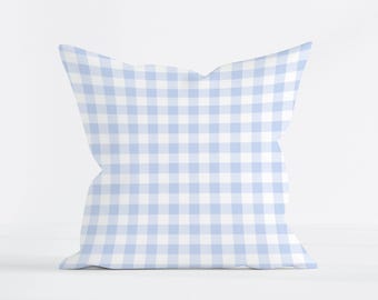 Kussensloop blauw gingang, decoratief boerderijkussen, sierkussen kust Cottagecore, vierkant accentkussen, decoratie kinderkamer of slaapzaal