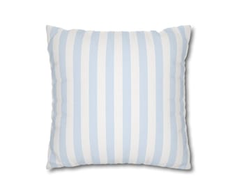 Blue and White Striped Throw Pillow Cover, Classic Coastal Cushion, Best Gift for Housewarming, Mom, Cottage Bedroom Decor