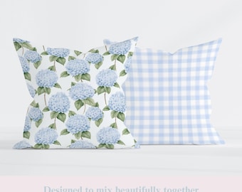 Blaue Hortensien Wohnheim Kissenbezug, Adreppy Floral College Zimmer Akzent, Küsten blau Bettwäsche Dekor