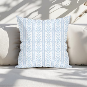 Blue French Country Stripe Pillow Cover: Nursery Decor