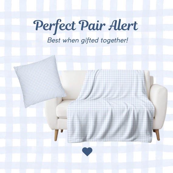 BABY BLANKET GINGHAM ブランケット (ブルー/F) Gingham Baby Blanket