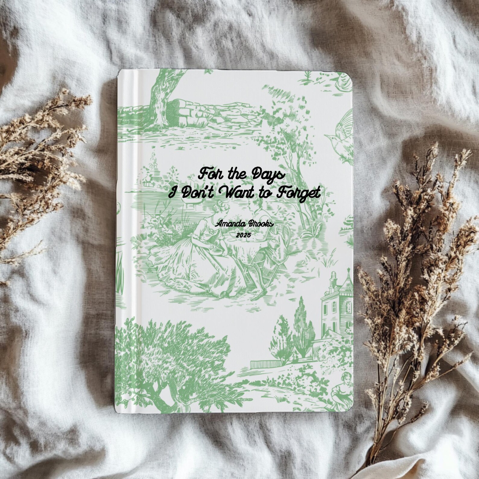 Personalized Journal, French Blue Toile Notebook, Custom Color Diary ...