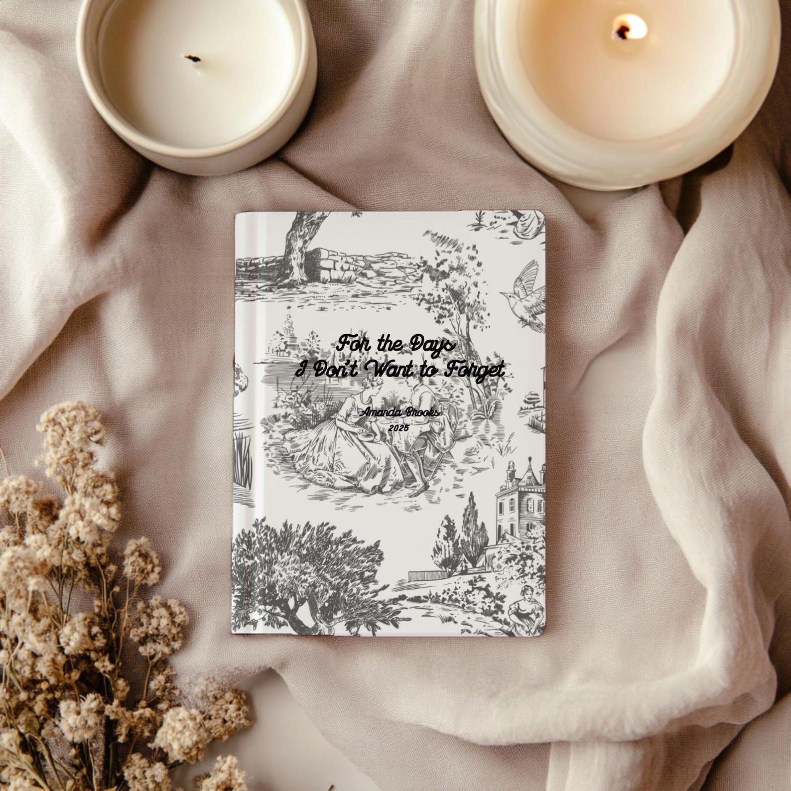 Personalized Journal, French Blue Toile Notebook, Custom Color Diary ...