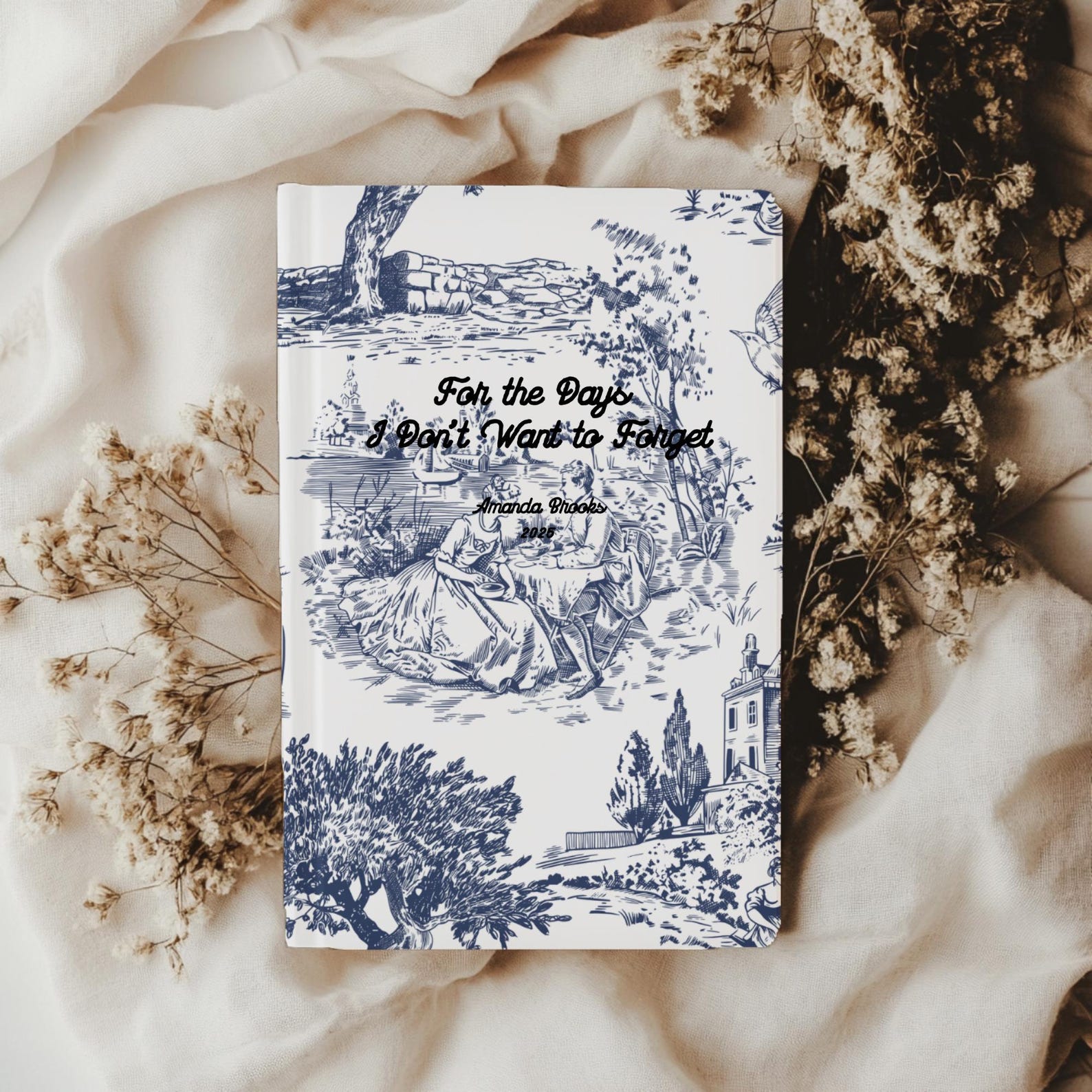 Personalized Journal, French Blue Toile Notebook, Custom Color Diary ...