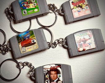 Mini N64 Cartridge Keychains